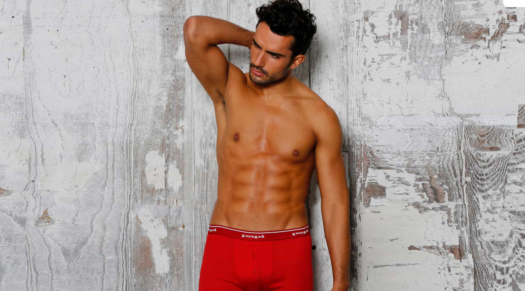 Male underwear model wearing PAPI underwear available at MensUnderwear.io