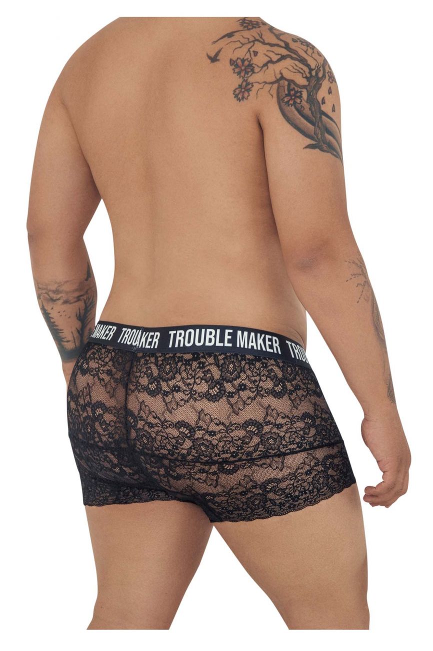 CandyMan Underwear Trouble Maker Men's Plus Size Lace Trunks available at www.MensUnderwear.io - 1