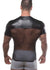 JJ Malibu Leather-Mesh Men's T-Shirt - Black