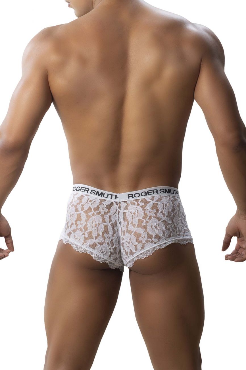Roger Smuth Underwear RS035 Transparent Lace Trunks available at www.MensUnderwear.io - 1