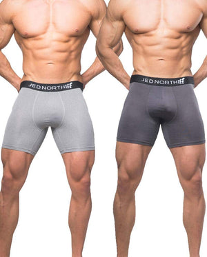 Jed North Brooklyn Performance Brief - 2 Pack - Silver and Gray