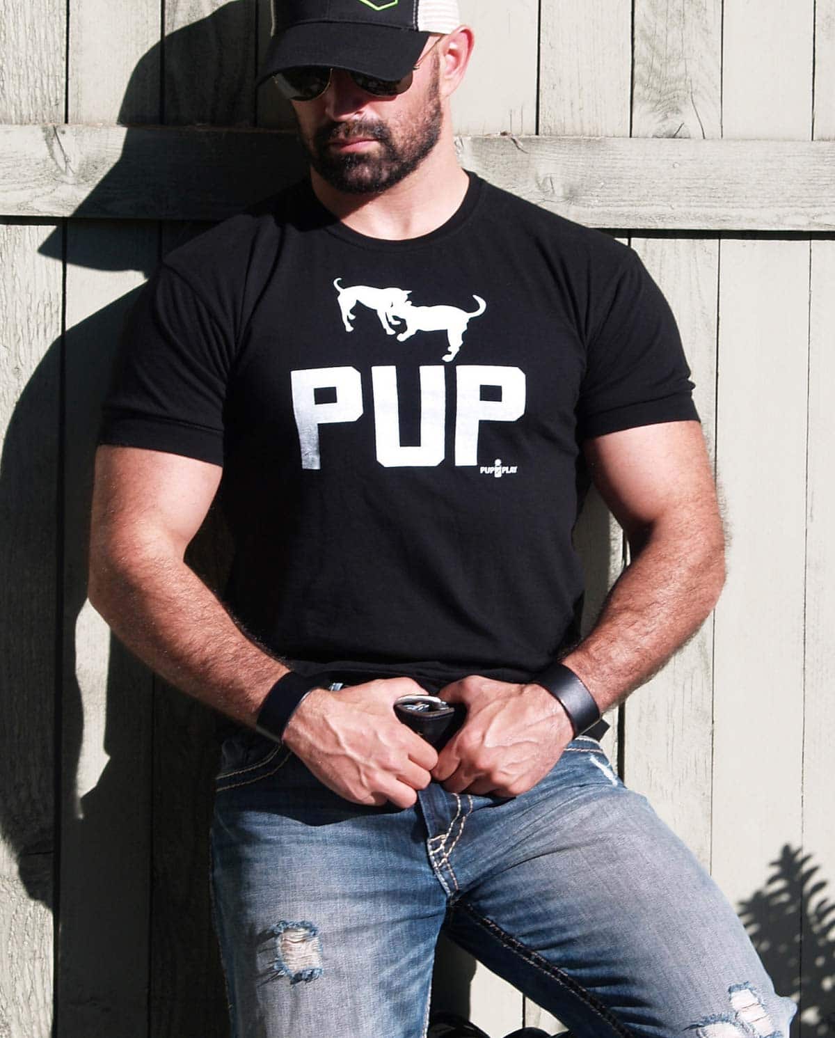 Ajaxx63 Pup Play Men's T-Shirt - Black