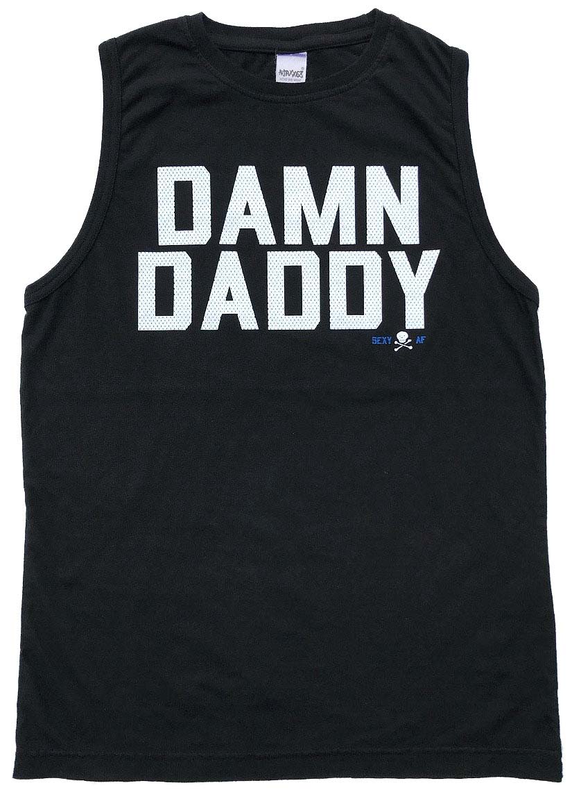 Men's tank tops - Ajaxx63 Damn Daddy Men's Sleeveless T-Shirt available at MensUnderwear.io - Image 1