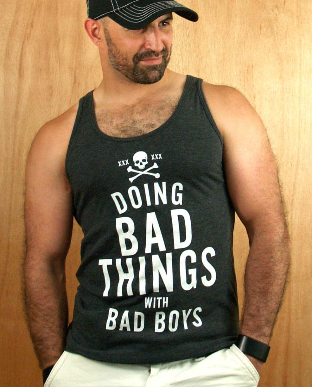 Men's tank tops - Ajaxx63 Doing Bad Things Men's Tank Top available at MensUnderwear.io - Image 1