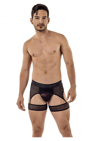 CandyMan Underwear Men's  Stripes Gaterbelt Thongs