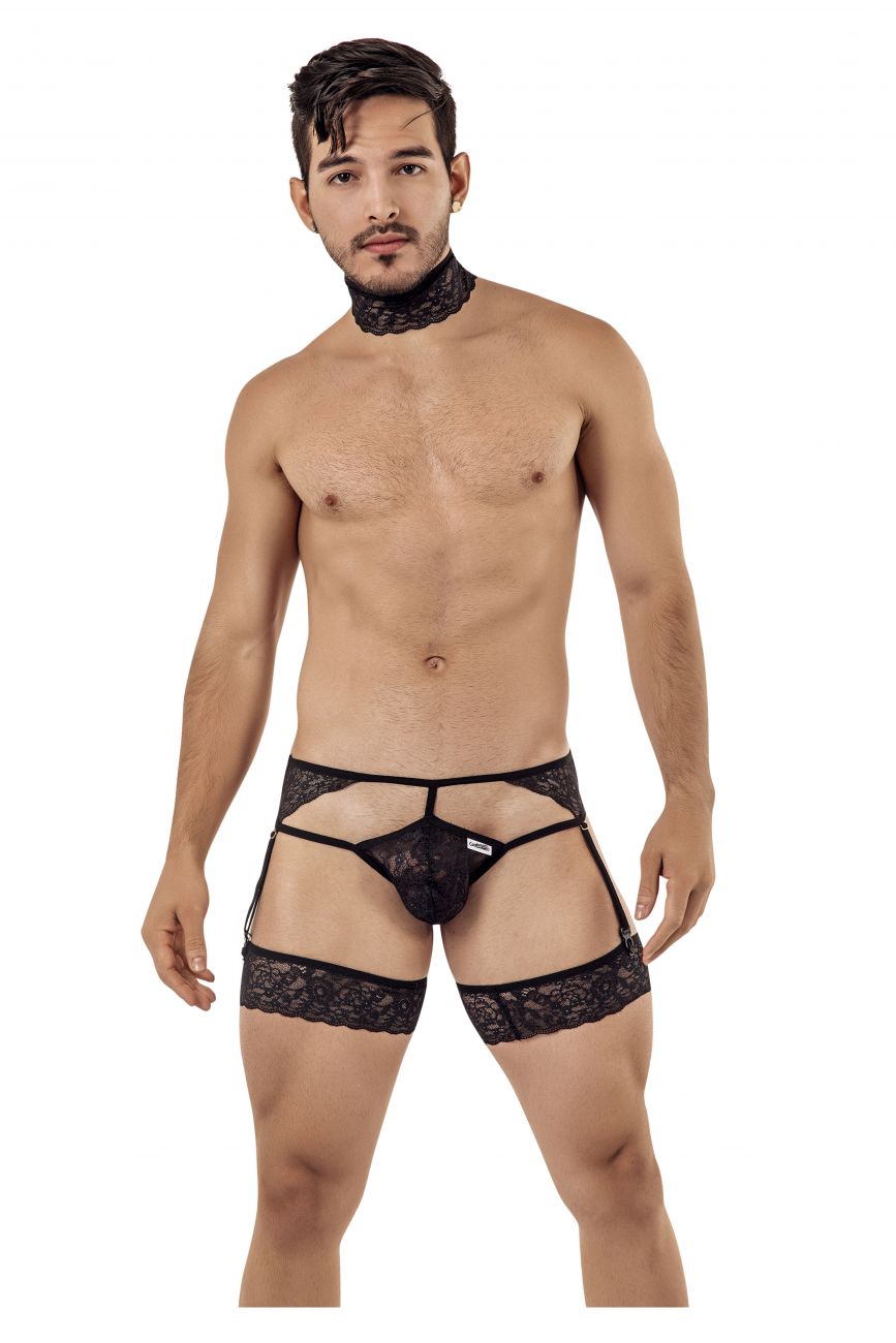 CandyMan Underwear Men's  Blindfold Choker Garter Briefs