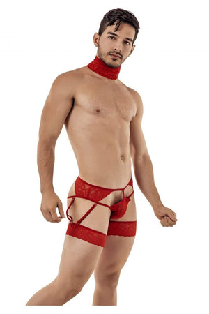CandyMan Underwear Men's  Blindfold Choker Garter Briefs