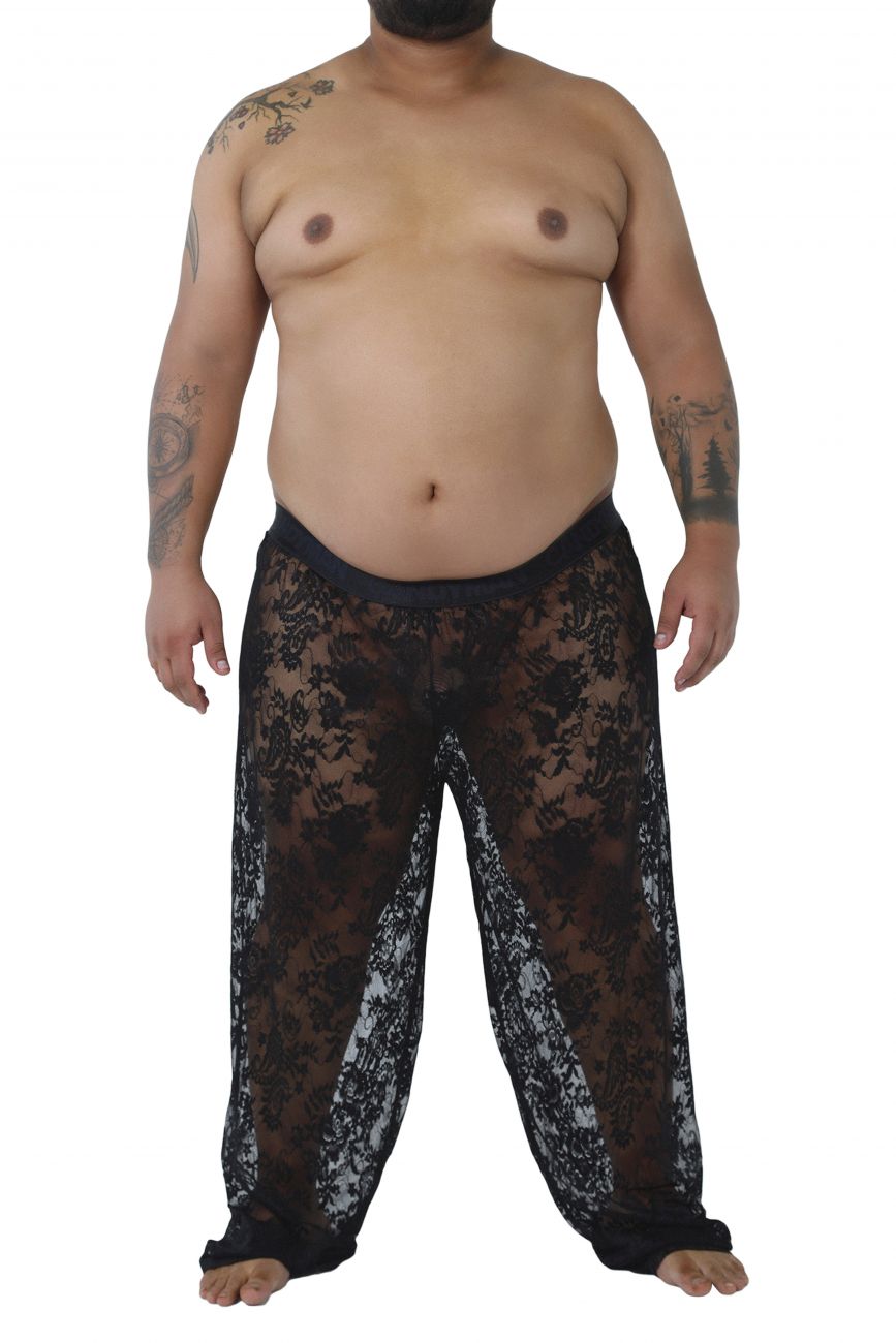 CandyMan Underwear Men's Lace Plus Size Lounge Pants available at www.MensUnderwear.io - 1