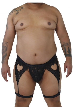 CandyMan Plus Size Lace Garter Male Thongs - available at MensUnderwear.io - 1