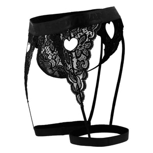 CandyMan Plus Size Lace Garter Male Thongs - available at MensUnderwear.io - 5