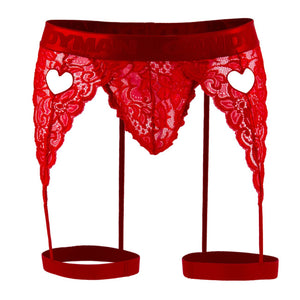 CandyMan Plus Size Lace Garter Male Thongs - available at MensUnderwear.io - 10