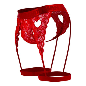 CandyMan Plus Size Lace Garter Male Thongs - available at MensUnderwear.io - 11