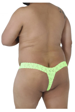 CandyMan Plus Size Peek-a-Boo Lace Male Thongs - available at MensUnderwear.io - 14