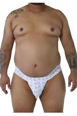 CandyMan Plus Size Peek-a-Boo Lace Male Thongs - available at MensUnderwear.io - 7