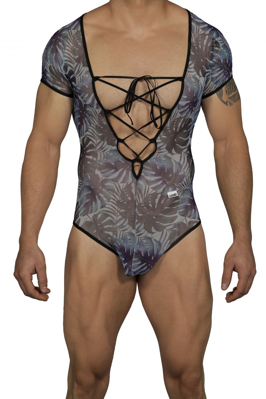 Men's underwear CandyMan Underwear Floral Bodysuit 1 available at MensUnderwear.io