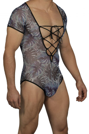 Men's underwear CandyMan Underwear Floral Bodysuit 3 available at MensUnderwear.io