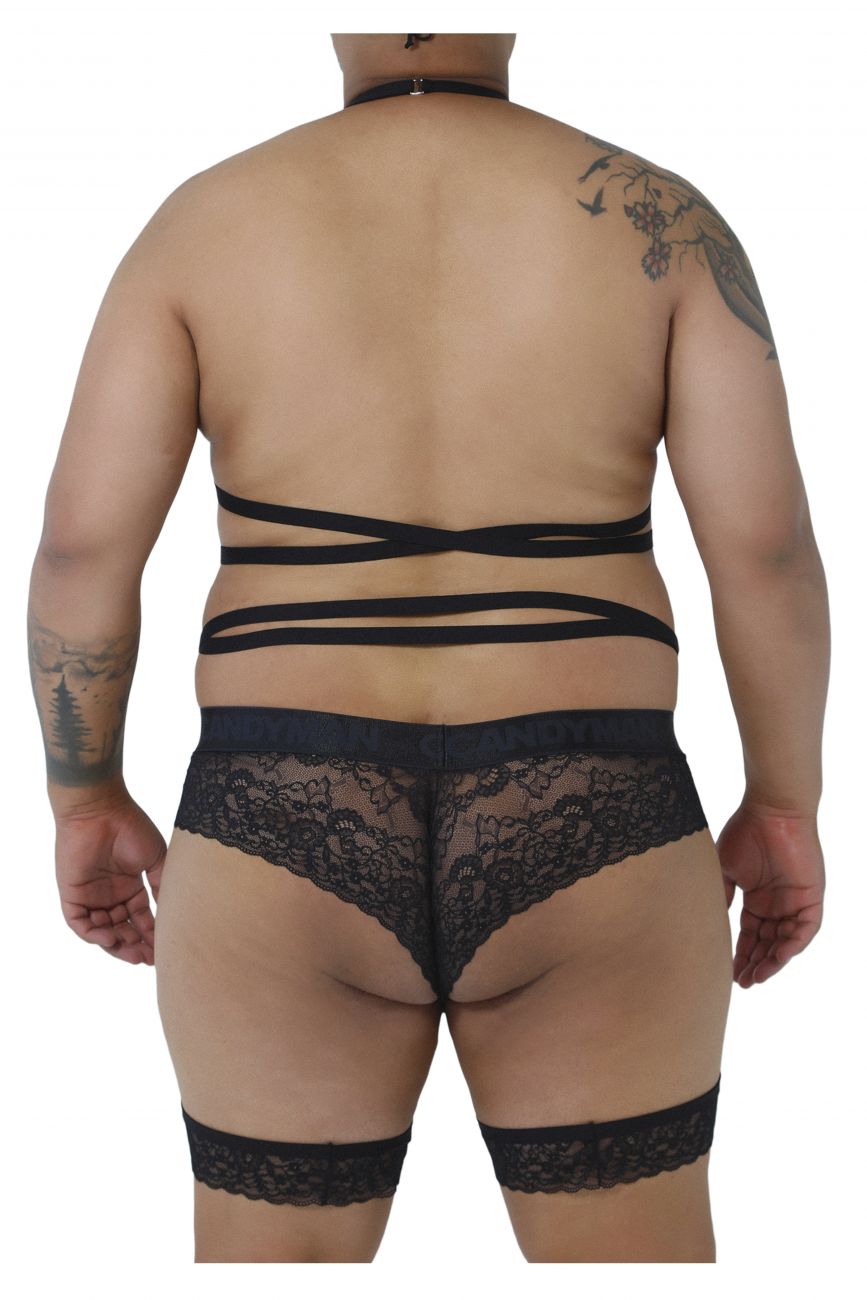 CandyMan Underwear Lace Garter Men's Plus Size Bodysuit available at www.MensUnderwear.io - 1