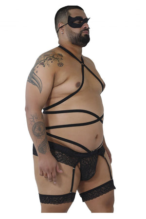 CandyMan Underwear Lace Garter Men's Plus Size Bodysuit available at www.MensUnderwear.io - 3