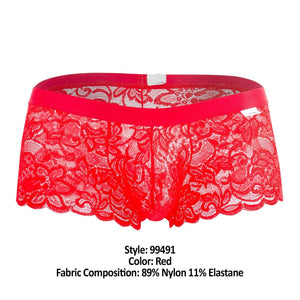 CandyMan Underwear Men's Heart Lace Trunks - available at MensUnderwear.io - 49