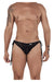 Male underwear model wearing CandyMan Underwear Men's Tie-Side Lace Thongs available at MensUnderwear.io
