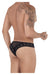Male underwear model wearing CandyMan Underwear Men's Mesh-Lace Thongs available at MensUnderwear.io