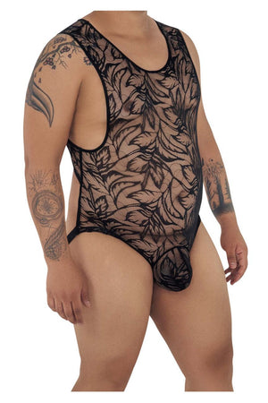 CandyMan Underwear Lace Exposed Butt Men's Plus Size Bodysuit available at www.MensUnderwear.io - 3