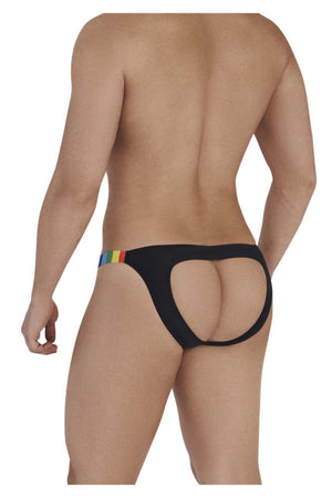 Male underwear model wearing CandyMan Underwear Prints Jockstrap available at MensUnderwear.io