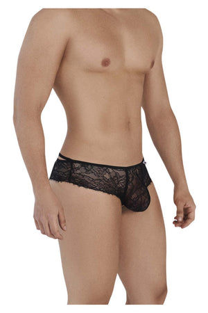 Male underwear model wearing CandyMan Underwear Sexy Strappy Lace Men's Thongs available at MensUnderwear.io