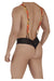 Male underwear model wearing CandyMan Underwear Men's Fire Bodysuit available at MensUnderwear.io