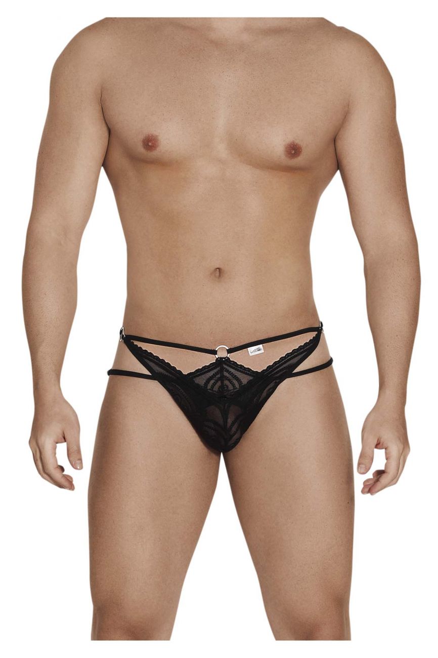 Male underwear model wearing CandyMan Underwear Men's Double Thongs available at MensUnderwear.io