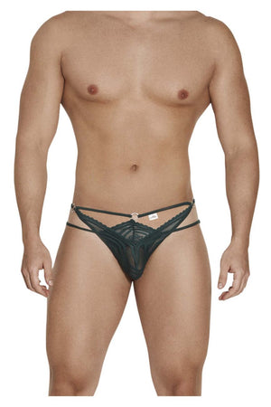 Male underwear model wearing CandyMan Underwear Men's Double Thongs available at MensUnderwear.io
