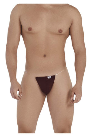 Male underwear model wearing CandyMan Underwear Men's Invisible Micro Thongs available at MensUnderwear.io