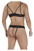 Male underwear model wearing CandyMan Underwear Men's Lace Harness-Jockstrap available at MensUnderwear.io
