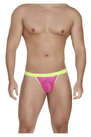 Male underwear model wearing CandyMan Underwear Lace Peekaboo Men's Bikini available at MensUnderwear.io
