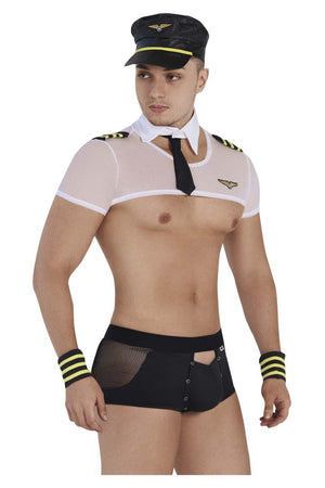 Male underwear model wearing CandyMan Underwear Sexy Men's Pilot Costume available at MensUnderwear.io