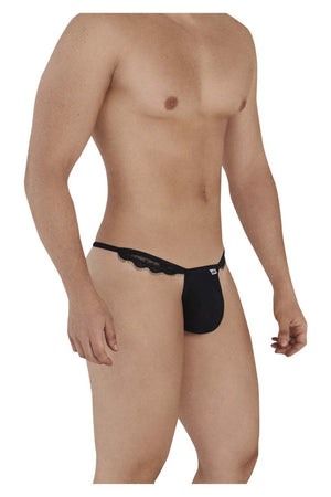 Male underwear model wearing CandyMan Underwear Mesh-Lace Men's G-String available at MensUnderwear.io