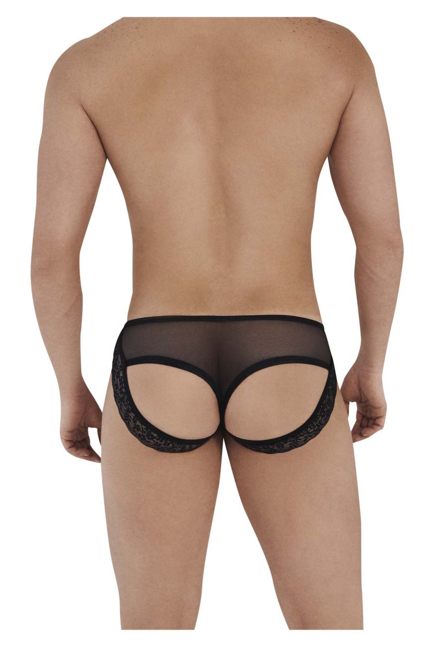 Male underwear model wearing CandyMan Underwear Mesh-Lace Men's Thongs available at MensUnderwear.io