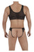 Male underwear model wearing CandyMan Underwear Men's Harness-Bodysuit available at MensUnderwear.io