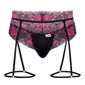 CandyMan Underwear Plus Size Men's Lace Garter Thongs available at www.MensUnderwear.io - 4