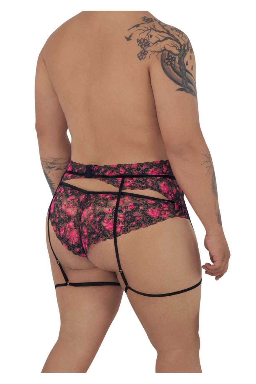CandyMan Underwear Plus Size Men's Lace Garter Thongs available at www.MensUnderwear.io - 1