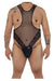 CandyMan Underwear Mesh-Lace Plus Size Men's Bodysuit available at www.MensUnderwear.io - 1