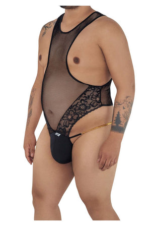 CandyMan Underwear Mesh-Lace Plus Size Men's Bodysuit available at www.MensUnderwear.io - 3