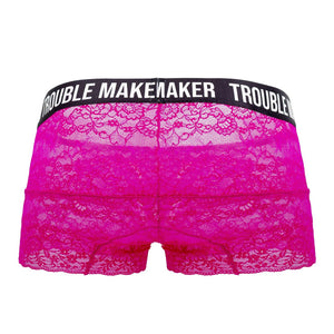 CandyMan Underwear Trouble Maker Men's Plus Size Lace Trunks available at www.MensUnderwear.io - 12