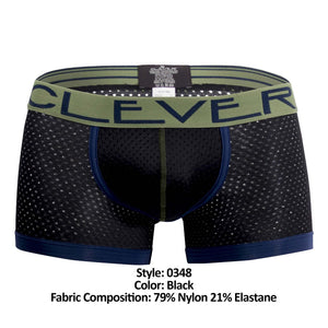 Male underwear model wearing Clever Underwear Brasilea Trunks available at MensUnderwear.io