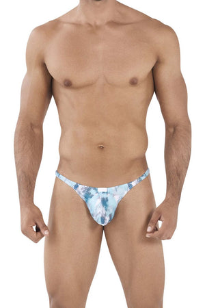 Male underwear model wearing Clever Underwear Future Men's Thongs available at MensUnderwear.io