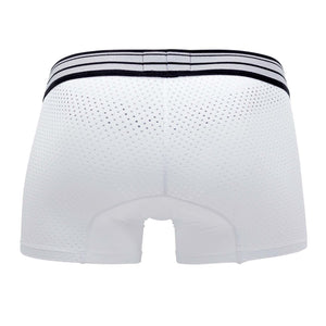 Male underwear model wearing Clever Underwear Strategy Trunks available at MensUnderwear.io