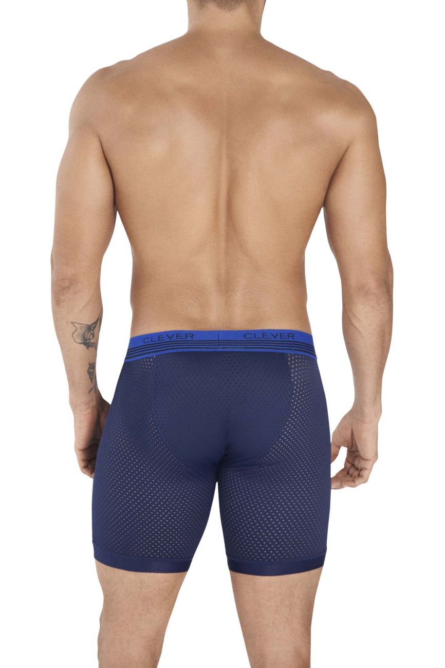 Male underwear model wearing Clever Underwear Process Boxer Briefs available at MensUnderwear.io