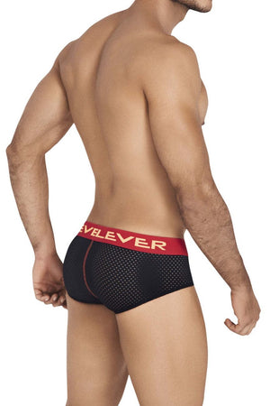 Male underwear model wearing Clever Underwear Requirement Briefs available at MensUnderwear.io