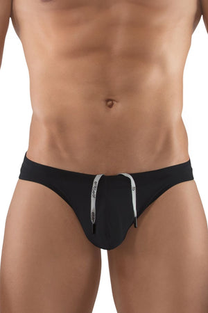 Men's swim thongs - ErgoWear X4D Men's Swim Thong - Black available at MensUnderwear.io - Image 1