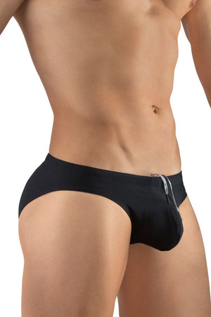 Men's swim briefs - ErgoWear X4D Men's Swim Bikini - Black available at MensUnderwear.io - Image 3